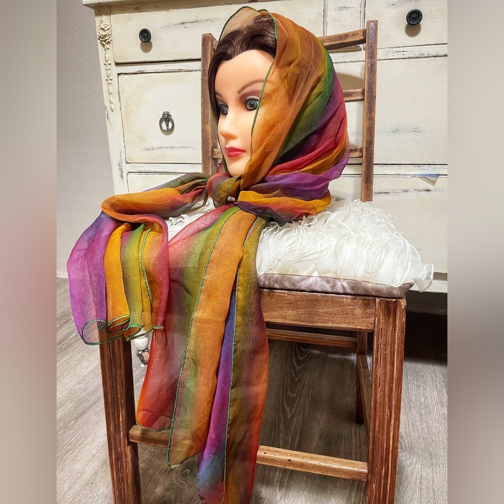 Multicolor Sheer Scarf